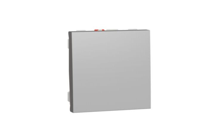 SCHNEIDER Spínač Unica č.1/0 tlačítko, 2M, aluminium