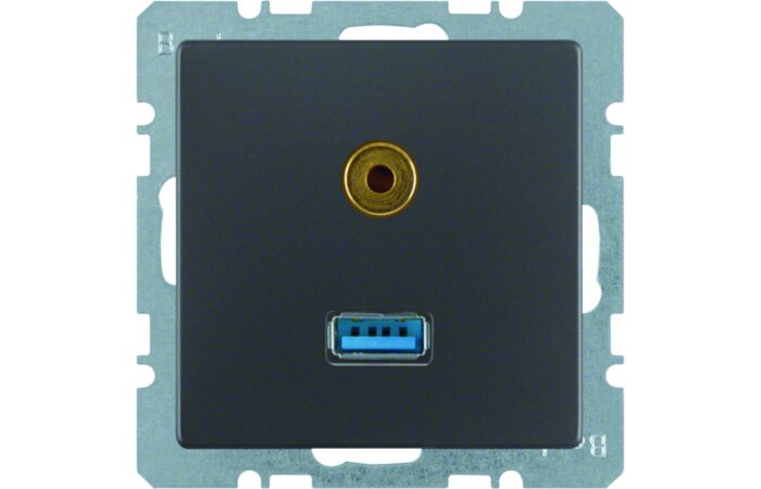 Zásuvka, USB/3,5 mm Audio, Berker Q.x, a