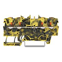 WAGO Svorka 2201-1401/000-053 4vodičová průchozí s ovládacím tlačítkem 1,5 mm², šedá / žlutá