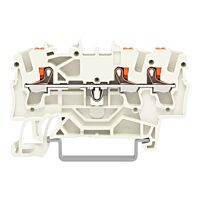 WAGO Svorka 2202-1309 3vodičová průchozí s ovládacím tlačítkem 2,5 mm², šedá
