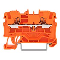 WAGO Svorka 2204-1202 2vodičová průchozí s ovládacím tlačítkem 4 mm², oranžová