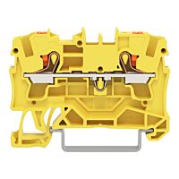 WAGO Svorka 2204-1206 2vodičová průchozí s ovládacím tlačítkem 4 mm², žlutá