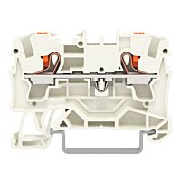 WAGO Svorka 2204-1209 2vodičová průchozí s ovládacím tlačítkem 4 mm², šedá