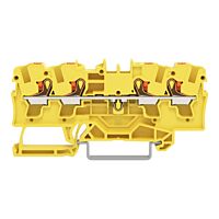 WAGO Svorka 2204-1406 4vodičová průchozí s ovládacím tlačítkem 4 mm², žlutá