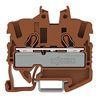WAGO Svorka 2052-1201/000-014 2vodičová průchozí Mini, s ovládacími otvory 2,5 mm², hnědá