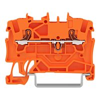 WAGO Svorka 2201-1202 2vodičová průchozí s ovládacím tlačítkem 1,5 mm², oranžová
