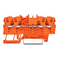 WAGO Svorka 2201-1402 4vodičová průchozí s ovládacím tlačítkem 1,5 mm², oranžová