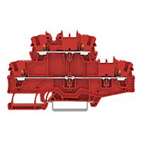 WAGO Svorka 2202-2701/000-005 dvoupatrová s ovládacím tlačítkem Průchozí/průchozí, červená