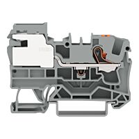 WAGO Svorka 2206-7111 1vodičová pro vyrovnání potenciálů 6 mm² Push-in CAGE CLAMP®, šedá