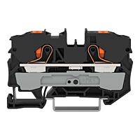 WAGO Svorka 2210-1205 2vodičová průchozí s ovládacím tlačítkem 10 mm², černá