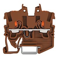 WAGO Svorka 2250-1201/000-014 2vodičová průchozí Mini s ovládacím tlačítkem 1 mm², hnědá