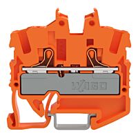 WAGO Svorka 2252-1202 2vodičová průchozí Mini s ovládacím tlačítkem 2,5 mm², oranžová