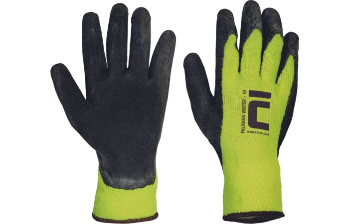 CERVA Rukavice PALAWAN Winter velikost 10 barva žlutá pletenina/latex