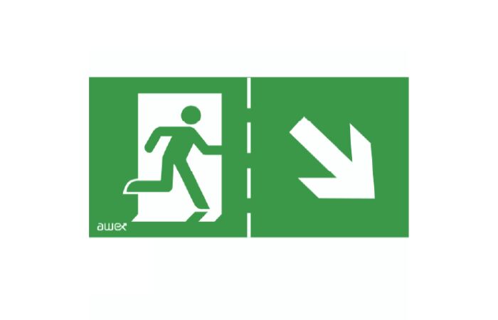 MODUS Piktogram P23 SCHODY VPRAVO DOLŮ (100x300mm)