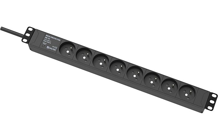 SALTEK Zásuvka RACK-PROTECTOR-X8-1U vícenásobná s integrovanou přepěťovou ochranou 8 zásuvek