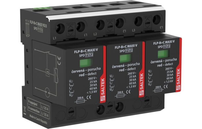 SALTEK Svodič I+II FLP-MAXI VS/3 bleskových proudů, kombinovaný