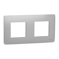 SCHNEIDER Rámeček Unica Studio dvojnásobný, aluminium