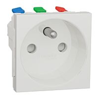 Zásuvka Unica 250V/16A 2P+E clonky bílá