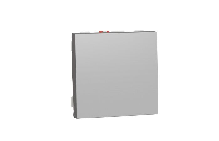 SCHNEIDER Spínač Unica č.1/0 tlačítko, 2M, aluminium