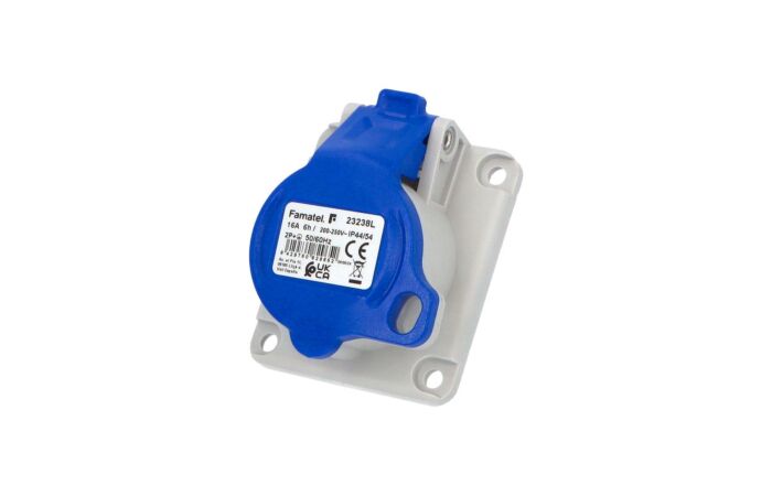 Zásuvka 16A/230V 3-pól IP44 vest. šikmá