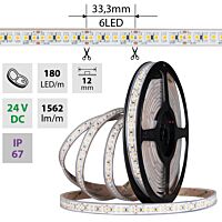 MCLED Pásek LED SMD3528FM, 180LED/m, IP67, DC 24V, 10mm, bÄ‚Â­lÄ‚Ëť PCB pÄ‚Ë‡sek, 5m, potraviny - maso