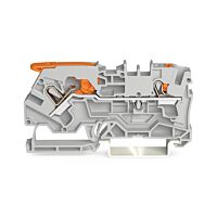 WAGO Svorka 2104-5201 2vodičová průchozí S páčkou a tlačítkem 4 mm², šedá