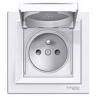 SCHNEIDER Zásuvka EPH2800621 2P+PE, clonky, IP44, bílá