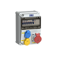 zás. 1x CEE 16A 5p 400V, 1x 16A 230V, 2x