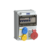 zás. 1x CEE 32A 5p 400V, 1x 16A 230V, 2x