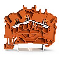 WAGO Svorka 2202-6302 3vodičová průchozí s ovládacím tlačítkem 2,5 mm², oranžová