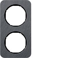 Rámeček 2-násobný, Berker R.1, černá bři