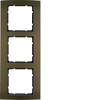 Rámeček 3-násobný, Berker B.3, Alu, hněd