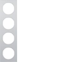Rámeček 4-násobný, Berker R.3, alu/bílá