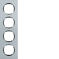 Rámeček, 4-násobný, Berker R.8, Alu elox