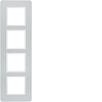 Rámeček, 4-násobný, Berker Q.7, stříbrná