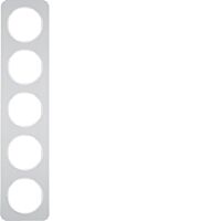 Rámeček 5-násobný, Berker R.1, alu/bílá