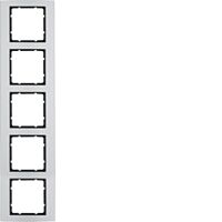 Rámeček 5-násobný, Berker B.3, alu/antra