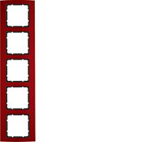 Rámeček 5-násobný, Berker B.3, Alu, červ