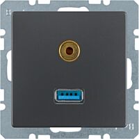 Zásuvka, USB/3,5 mm Audio, Berker Q.x, a