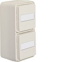 Dvojzásuvka SCHUKO, svislá s popisovým p