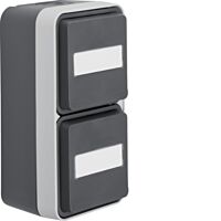 Dvojzásuvka SCHUKO, svislá s popisovým p