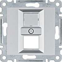 HAGER Zásuvka LUMINA WL2322 centrální díl pro datovou zásuvku neosazený IP20 stříbrná mat
