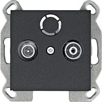 HAGER Zásuvka  LUMINA WL3013 TV+R koncová IP20 černá mat