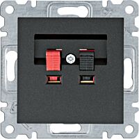 Zásuvka reproduktorová MONO, černá mat