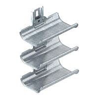 OBO BETTERMANN Kabelová nosná opěrka, 3-nás., s upevňovací lištou, Ocel, St, žárově zinkováno ponorem, DIN EN ISO 1461 typ KTW 100 3 FT