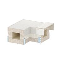 OBO BETTERMANN Oblouk 90°, pro PYROLINE Con, 100x80, šedá Odlehčený beton se skleněnými vlákny  typ PLCS B090810