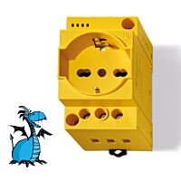 Zásuvka na DIN-lištu bez LED SCHUKO žlut