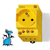 Zásuvka na DIN-lištu bez LED žlutá