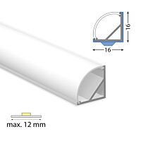Rohový hliníkový profil RF 16x16mm bez d