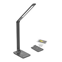 SOLIGHT Svítidlo LED WO55-G 10W DIM stolní s bezdrátovým nabíjením, změna chromatičnosti, šedá